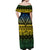 Halo Olaketa Solomon Islands Off Shoulder Maxi Dress Melanesian Tribal Pattern Gradient Version LT14 - Polynesian Pride