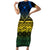 Halo Olaketa Solomon Islands Short Sleeve Bodycon Dress Melanesian Tribal Pattern Gradient Version LT14 Long Dress Black - Polynesian Pride