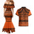 Halo Olaketa Solomon Islands Couples Matching Mermaid Dress and Hawaiian Shirt Melanesian Tribal Pattern Orange Version LT14 - Polynesian Pride