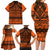 Halo Olaketa Solomon Islands Family Matching Long Sleeve Bodycon Dress and Hawaiian Shirt Melanesian Tribal Pattern Orange Version LT14 - Polynesian Pride