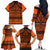 Halo Olaketa Solomon Islands Family Matching Off Shoulder Long Sleeve Dress and Hawaiian Shirt Melanesian Tribal Pattern Orange Version LT14 - Polynesian Pride