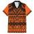 Halo Olaketa Solomon Islands Family Matching Off Shoulder Long Sleeve Dress and Hawaiian Shirt Melanesian Tribal Pattern Orange Version LT14 Dad's Shirt - Short Sleeve Orange - Polynesian Pride