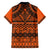 Halo Olaketa Solomon Islands Family Matching Off Shoulder Long Sleeve Dress and Hawaiian Shirt Melanesian Tribal Pattern Orange Version LT14 - Polynesian Pride