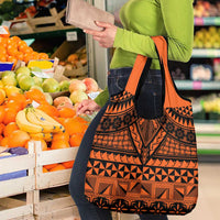 Halo Olaketa Solomon Islands Grocery Bag Melanesian Tribal Pattern Orange Version LT14 - Polynesian Pride