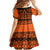 Halo Olaketa Solomon Islands Kid Short Sleeve Dress Melanesian Tribal Pattern Orange Version LT14 - Polynesian Pride