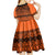 Halo Olaketa Solomon Islands Kid Short Sleeve Dress Melanesian Tribal Pattern Orange Version LT14 - Polynesian Pride