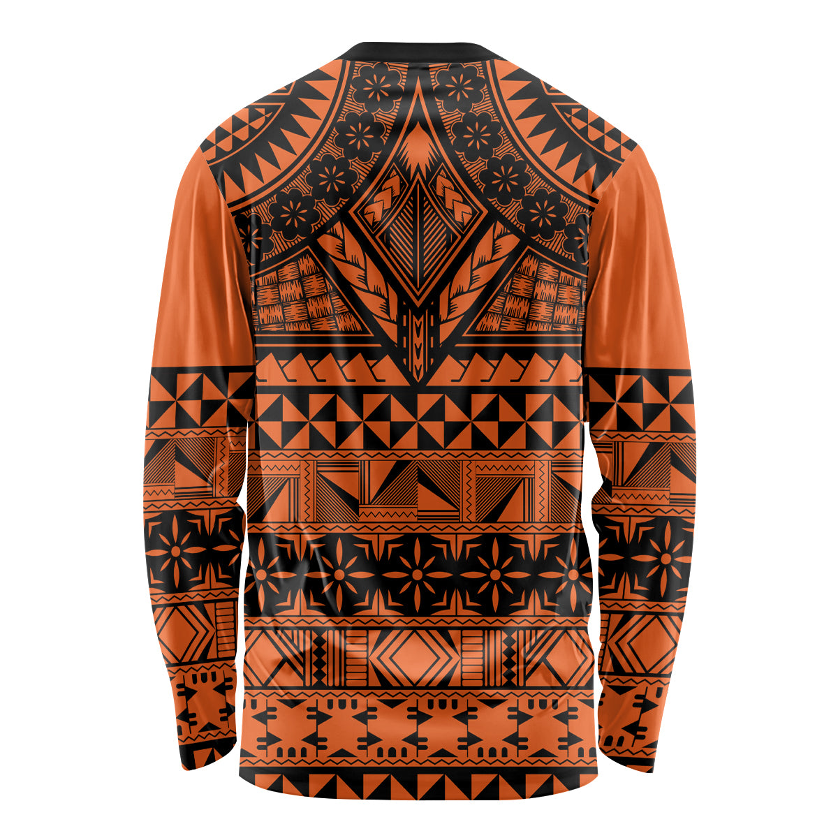 Halo Olaketa Solomon Islands Long Sleeve Shirt Melanesian Tribal Pattern Orange Version LT14 - Polynesian Pride