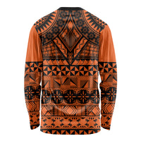 Halo Olaketa Solomon Islands Long Sleeve Shirt Melanesian Tribal Pattern Orange Version LT14 - Polynesian Pride