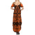 Halo Olaketa Solomon Islands Summer Maxi Dress Melanesian Tribal Pattern Orange Version LT14 - Polynesian Pride