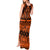 Halo Olaketa Solomon Islands Tank Maxi Dress Melanesian Tribal Pattern Orange Version LT14 - Polynesian Pride