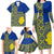 Fakaalofa Lahi Atu Niue Family Matching Long Sleeve Bodycon Dress and Hawaiian Shirt Niuean Map With Hiapo Pattern Blue Version LT14 - Polynesian Pride