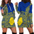 Fakaalofa Lahi Atu Niue Hoodie Dress Niuean Map With Hiapo Pattern Blue Version LT14 - Polynesian Pride