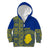 Fakaalofa Lahi Atu Niue Kid Hoodie Niuean Map With Hiapo Pattern Blue Version LT14 Zip Hoodie Blue - Polynesian Pride