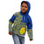 Fakaalofa Lahi Atu Niue Kid Hoodie Niuean Map With Hiapo Pattern Blue Version LT14 - Polynesian Pride