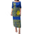 Fakaalofa Lahi Atu Niue Puletasi Niuean Map With Hiapo Pattern Blue Version LT14 Long Dress Blue - Polynesian Pride