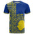 Fakaalofa Lahi Atu Niue T Shirt Niuean Map With Hiapo Pattern Blue Version LT14 Blue - Polynesian Pride