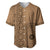 Fakaalofa Lahi Atu Niue Baseball Jersey Vintage Hiapo Pattern Brown Version LT14 Brown - Polynesian Pride