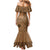 Fakaalofa Lahi Atu Niue Mermaid Dress Vintage Hiapo Pattern Brown Version LT14 - Polynesian Pride