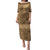 Fakaalofa Lahi Atu Niue Puletasi Vintage Hiapo Pattern Brown Version LT14 Long Dress Brown - Polynesian Pride