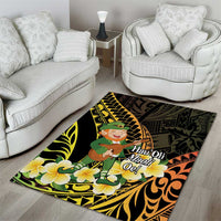 Hawaii Saint Patrick's Day Area Rug Ukulele Leprechaun Hau'Oli Maoli Oe! LT14 - Polynesian Pride