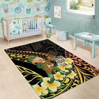 Hawaii Saint Patrick's Day Area Rug Ukulele Leprechaun Hau'Oli Maoli Oe! LT14 - Polynesian Pride
