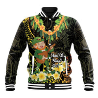 Hawaii Saint Patrick's Day Baseball Jacket Ukulele Leprechaun Hau'Oli Maoli Oe! LT14 Unisex Reggae - Polynesian Pride