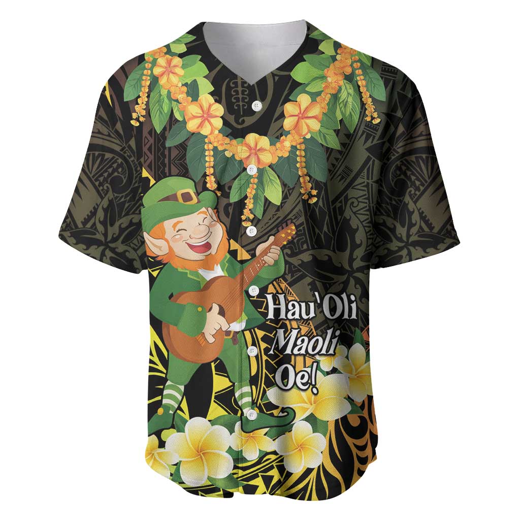 Hawaii Saint Patrick's Day Baseball Jersey Ukulele Leprechaun Hau'Oli Maoli Oe! LT14 Reggae - Polynesian Pride