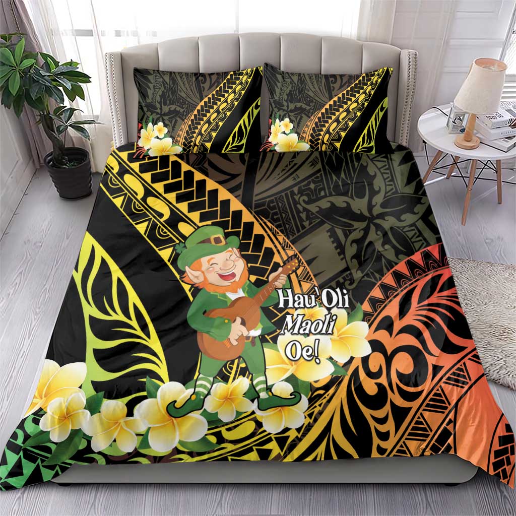 Hawaii Saint Patrick's Day Bedding Set Ukulele Leprechaun Hau'Oli Maoli Oe! LT14 - Polynesian Pride