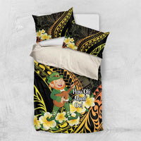 Hawaii Saint Patrick's Day Bedding Set Ukulele Leprechaun Hau'Oli Maoli Oe! LT14 US Twin 172cm x 218cm Reggae - Polynesian Pride