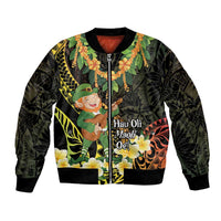 Hawaii Saint Patrick's Day Bomber Jacket Ukulele Leprechaun Hau'Oli Maoli Oe! LT14 Unisex Reggae - Polynesian Pride