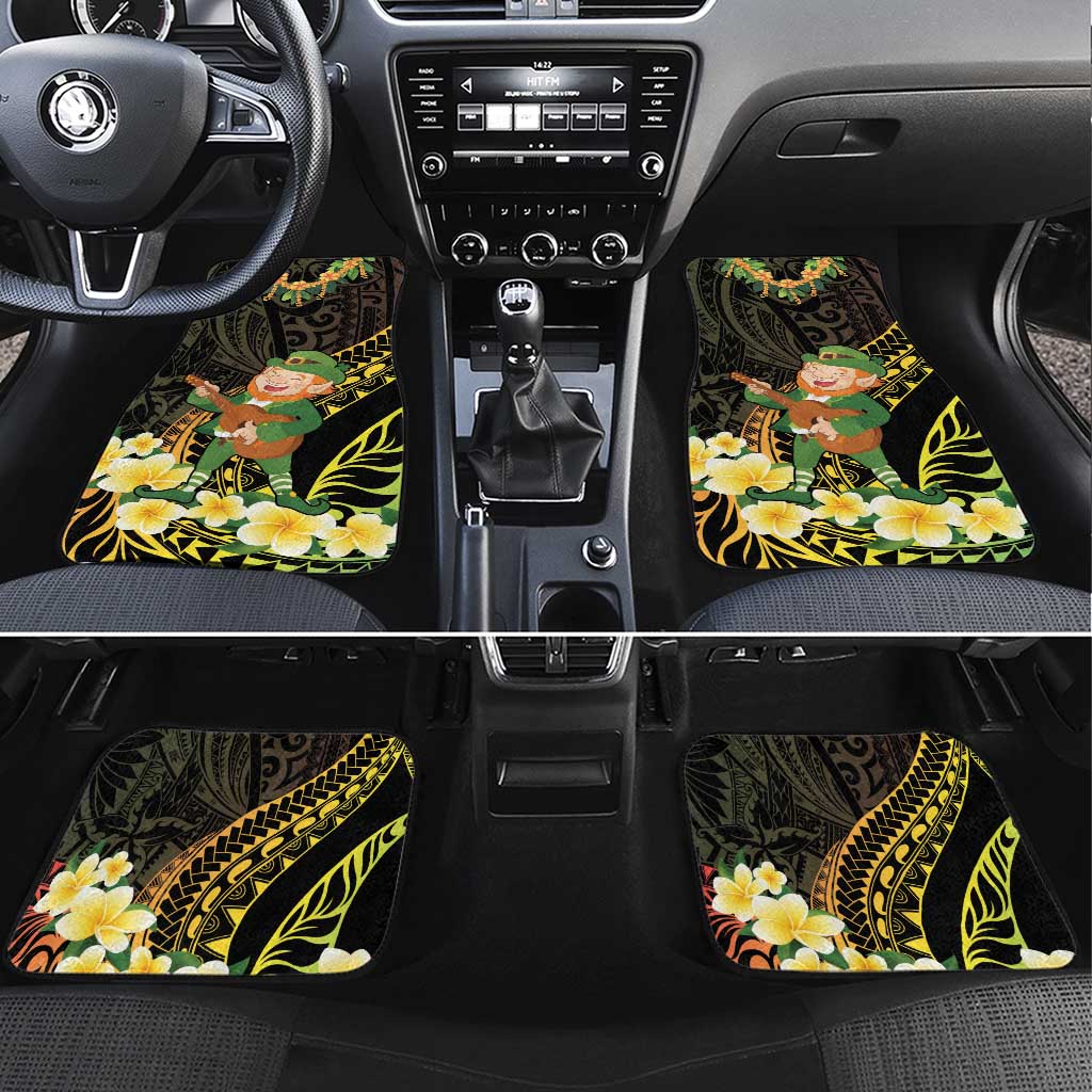 Hawaii Saint Patrick's Day Car Mats Ukulele Leprechaun Hau'Oli Maoli Oe! LT14 Set 4pcs Reggae - Polynesian Pride