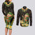 Hawaii Saint Patrick's Day Couples Matching Long Sleeve Bodycon Dress and Long Sleeve Button Shirt Ukulele Leprechaun Hau'Oli Maoli Oe!