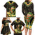 Hawaii Saint Patrick's Day Family Matching Long Sleeve Bodycon Dress and Hawaiian Shirt Ukulele Leprechaun Hau'Oli Maoli Oe!