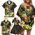 Hawaii Saint Patrick's Day Family Matching Off Shoulder Short Dress and Hawaiian Shirt Ukulele Leprechaun Hau'Oli Maoli Oe!