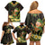 Hawaii Saint Patrick's Day Family Matching Off Shoulder Short Dress and Hawaiian Shirt Ukulele Leprechaun Hau'Oli Maoli Oe!