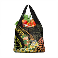Hawaii Saint Patrick's Day Grocery Bag Ukulele Leprechaun Hau'Oli Maoli Oe! LT14 1-pack One Size Reggae - Polynesian Pride