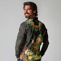 Hawaii Saint Patrick's Day Long Sleeve Polo Shirt Ukulele Leprechaun Hau'Oli Maoli Oe! LT14 - Polynesian Pride