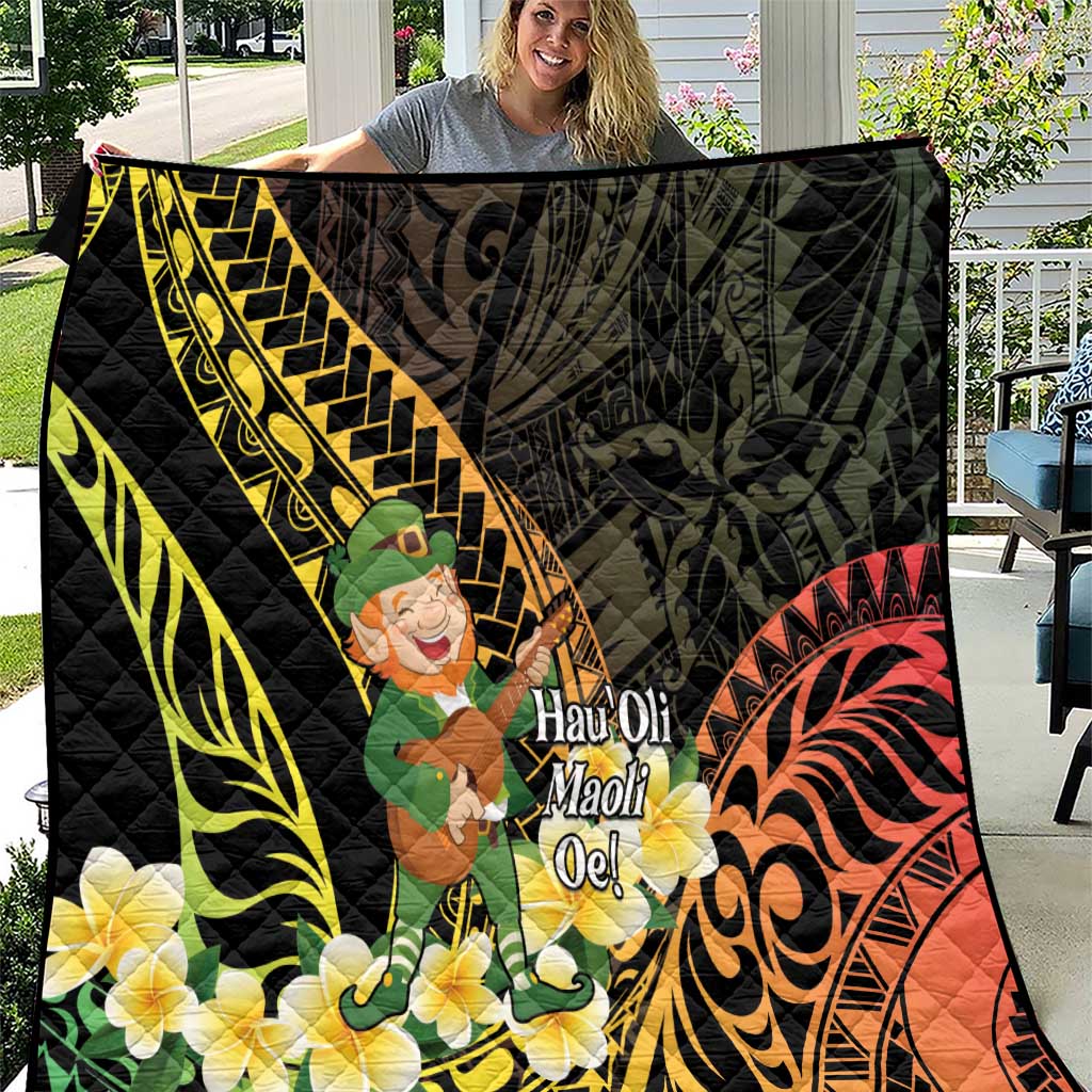 Hawaii Saint Patrick's Day Quilt Ukulele Leprechaun Hau'Oli Maoli Oe! LT14 Reggae - Polynesian Pride