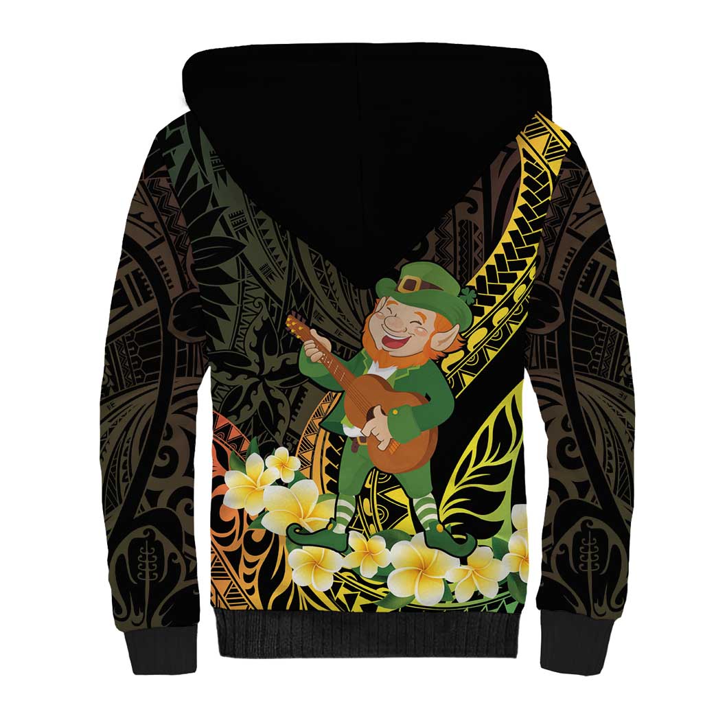 Hawaii Saint Patrick's Day Sherpa Hoodie Ukulele Leprechaun Hau'Oli Maoli Oe! LT14 - Polynesian Pride