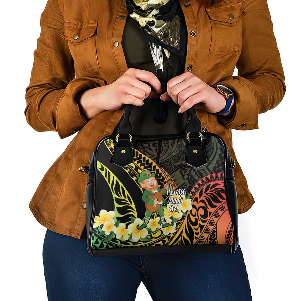 Hawaii Saint Patrick's Day Shoulder Handbag Ukulele Leprechaun Hau'Oli Maoli Oe! LT14 - Polynesian Pride