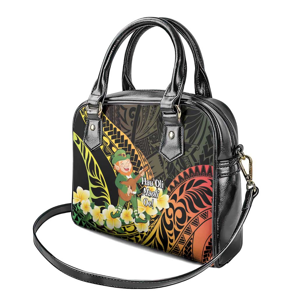 Hawaii Saint Patrick's Day Shoulder Handbag Ukulele Leprechaun Hau'Oli Maoli Oe! LT14 - Polynesian Pride