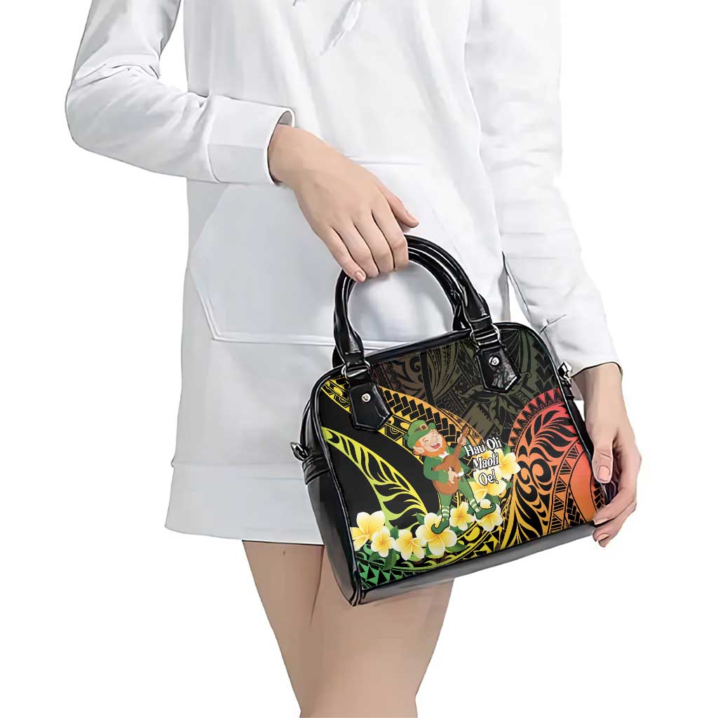 Hawaii Saint Patrick's Day Shoulder Handbag Ukulele Leprechaun Hau'Oli Maoli Oe! LT14 - Polynesian Pride