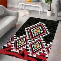 Kia Ora Aotearoa Area Rug 2025 Pasifika Maori Taniko Motifs LT14 - Polynesian Pride