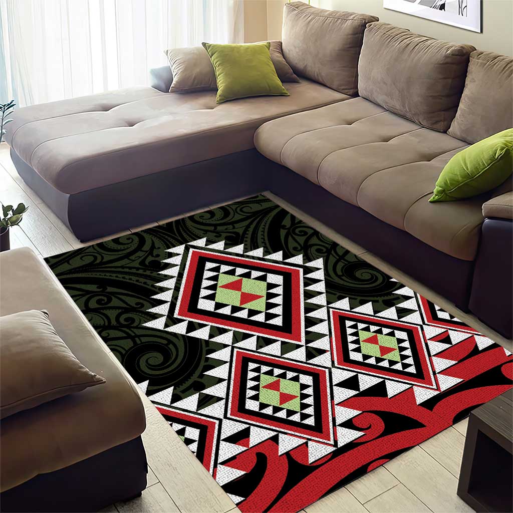 Kia Ora Aotearoa Area Rug 2025 Pasifika Maori Taniko Motifs LT14 - Polynesian Pride
