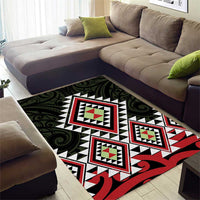 Kia Ora Aotearoa Area Rug 2025 Pasifika Maori Taniko Motifs LT14 - Polynesian Pride
