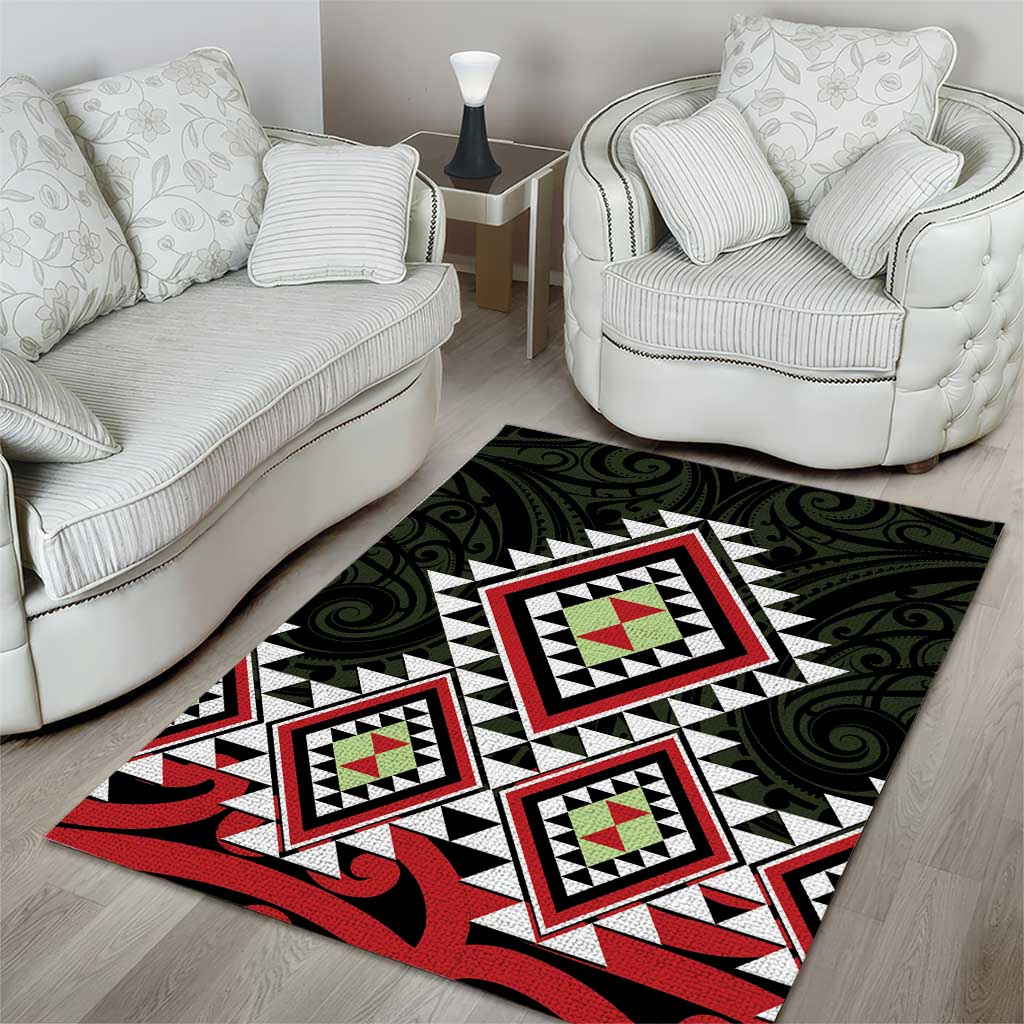 Kia Ora Aotearoa Area Rug 2025 Pasifika Maori Taniko Motifs LT14 - Polynesian Pride