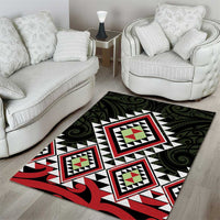 Kia Ora Aotearoa Area Rug 2025 Pasifika Maori Taniko Motifs LT14 - Polynesian Pride