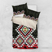 Kia Ora Aotearoa Bedding Set 2025 Pasifika Maori Taniko Motifs LT14 US Twin 172cm x 218cm Black - Polynesian Pride