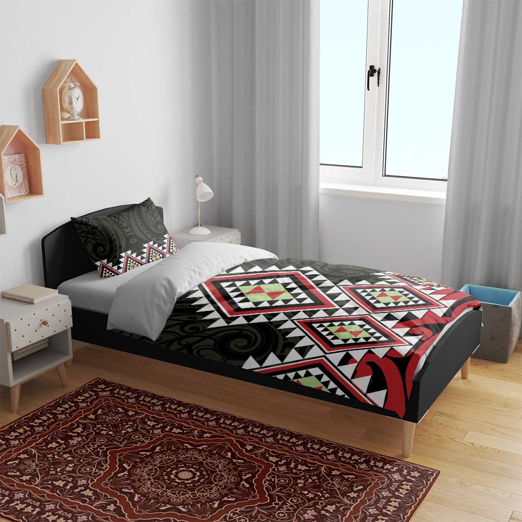Kia Ora Aotearoa Bedding Set 2025 Pasifika Maori Taniko Motifs LT14 - Polynesian Pride
