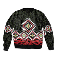 Kia Ora Aotearoa Bomber Jacket 2025 Pasifika Maori Taniko Motifs LT14 - Polynesian Pride